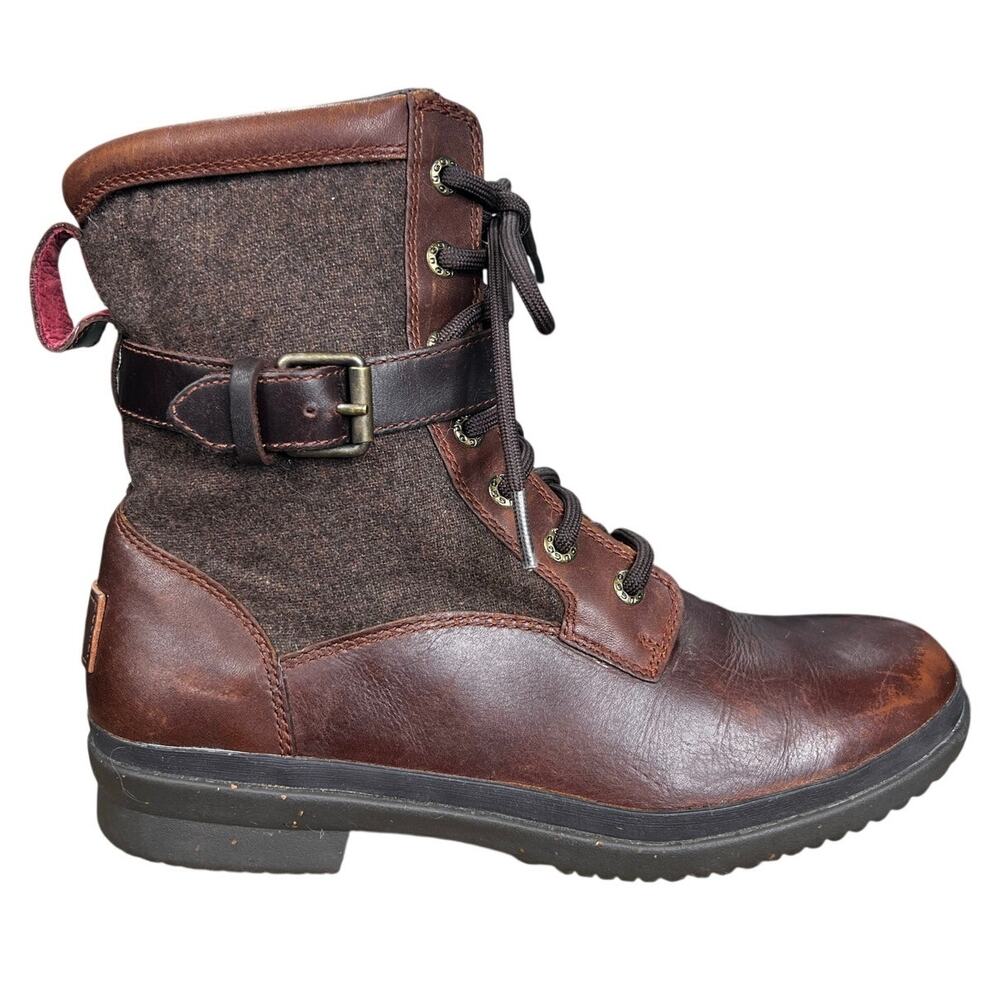 UGG Women’s Kesey Brown Leather Waterproof Winter Boots Size US 8